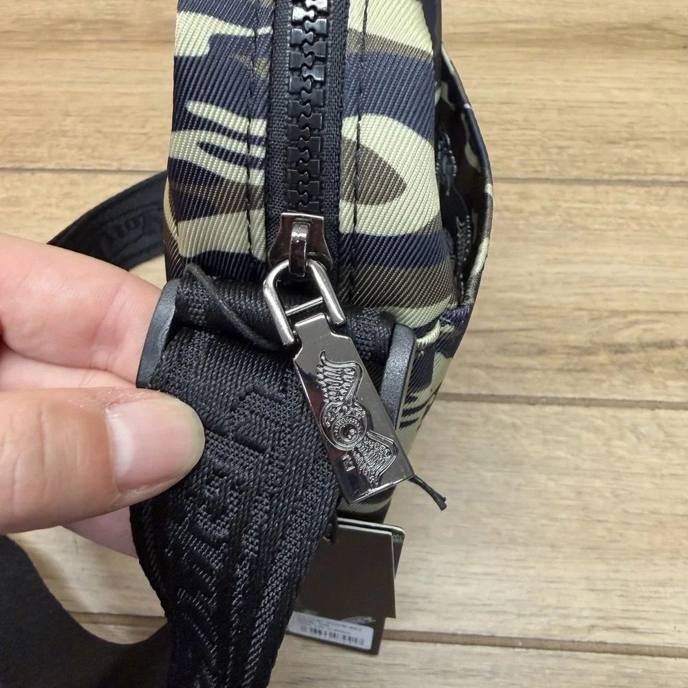 Von Dutch Camo Crossbody Bag Unisex Y2K Style Logo Grunge Festival NWT